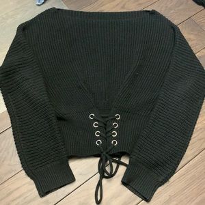 Cinched Waist Sweater Black M
